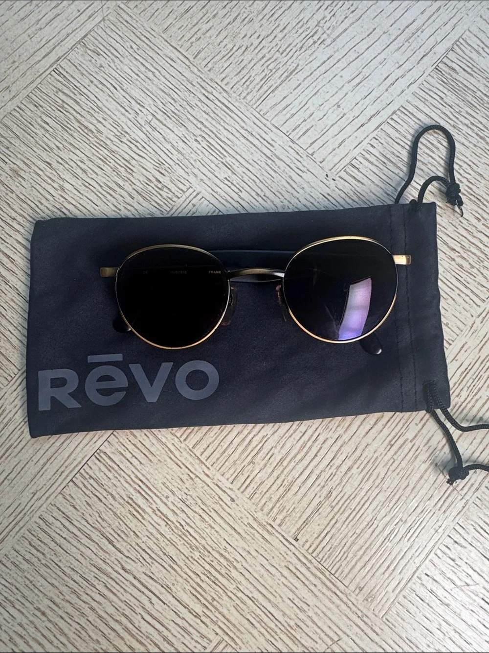 Vintage Revo JAPAN A1110/010 Bronze Black Frame Sunglasses with Purple Lenses